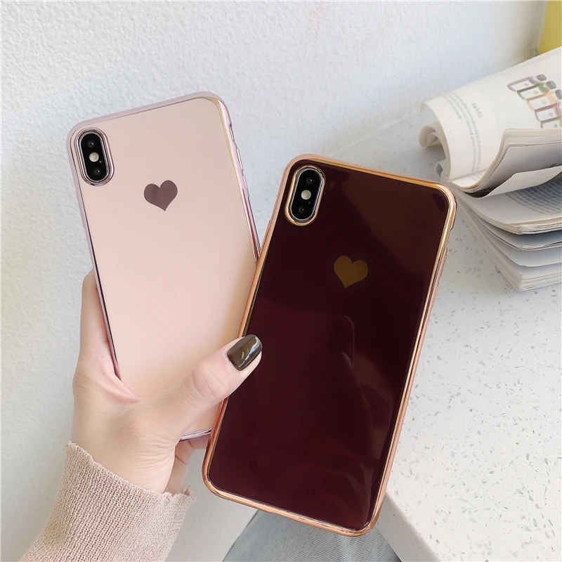 Роскошный чехол с сердечком для iphone 11 11Pro Max Phon, чехол для iphone XR XS Max 6 6s 7 8 Plus, мягкий силиконовый чехол