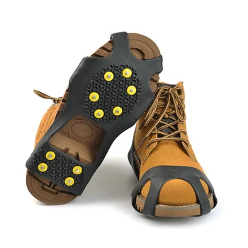 

Non Slip Snow Shoe Spikes 1 Pair 10 Studs ice spikes for shoes Anti Slip Ice Gripper Crampons Climbing Shoes Cover Crampons