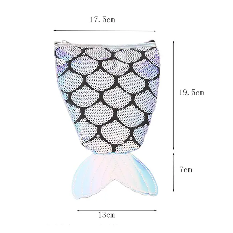 Модная Маленькая женская сумка на плечо с голограммой блестками и рыбьим хвостом