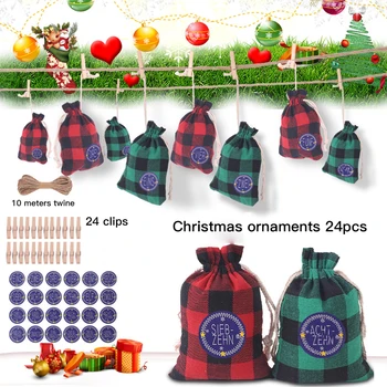 

Christmas Advent Calendar Bags Advent Calendar Gift Drawstring Bags Christmas Decoration For Home Christmas Decoration