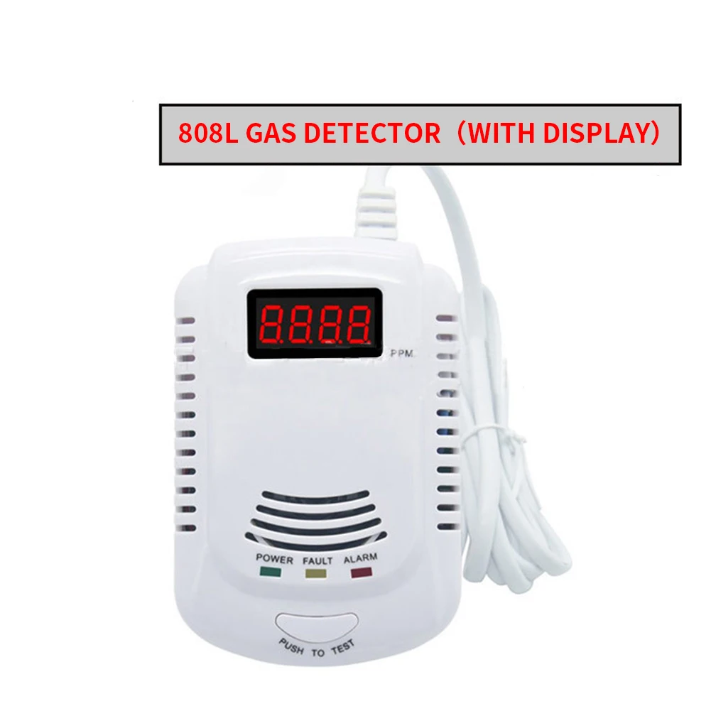 Plug-In LCD Display High Sensitivity Professional Sensor Methane Gas Detector Leak Alarm Safety Home Voice Warning Combustible