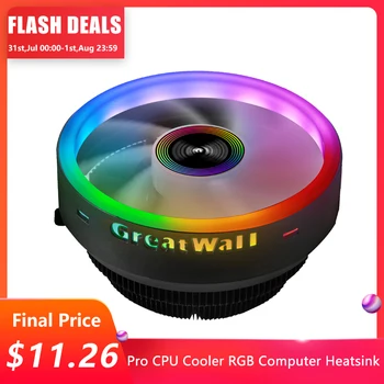 

Great Wall Pro CPU Cooler RGB Computer Heatsink 12V LED Radiator for PC 120mm Intel LGA 1151 AMD AM3 FM2 CPU Cooling Fan
