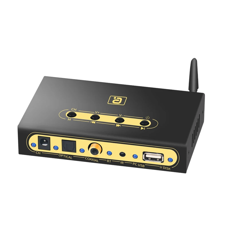 Decodificador de Áudio sem Fio Bluetooth Reciever Dts Ac3 Adaptador Óptico Coaxial u Play Pc-usb Conversor Controle Remoto Da720 5.1ch 5.0 - Image 6