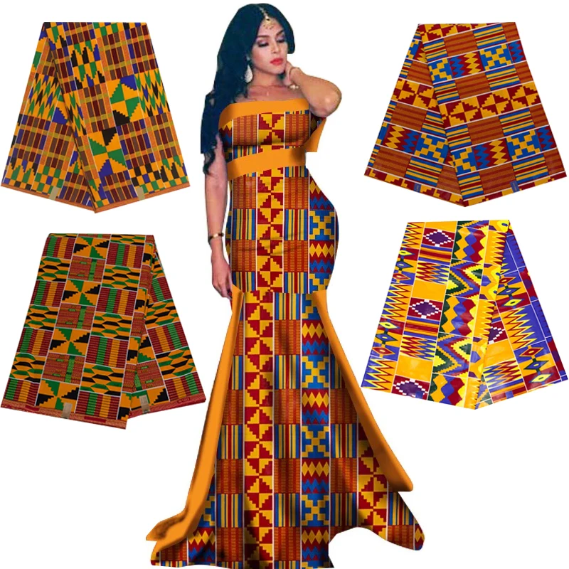 Real Wax Ankara Prints Kente Fabric Sewing African Dress Tissu Patchwork Making Craft Loincloth 100% Cotton Top Quality Material