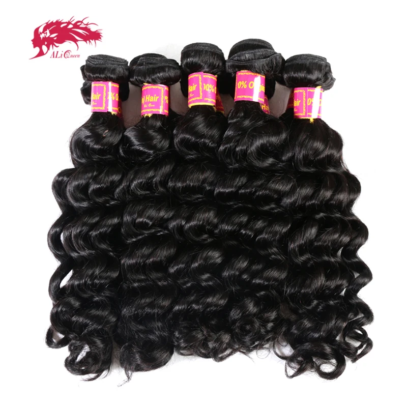 Ali Queen Hair Products 10 шт. в партии бразильские натуральные волнистые 100% человеческие