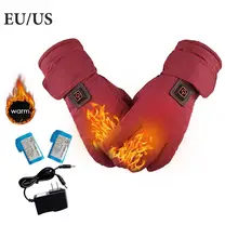 Женские перчатки с электрическим подогревом, водонепроницаемые, регулируемая температура, литиевые, на батарейках, перчатки для катания на лыжах, мотоцикле, велосипеде