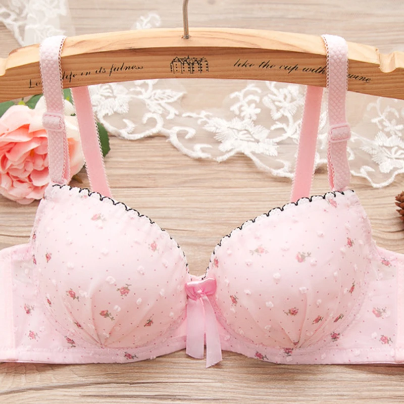 10代の女の子のためのトレーニングブラ 10代の女の子のための下着 花のモチーフ かわいい綿 レース 学生の下着 ランジェリー 小さいサイズ Bras Aliexpress