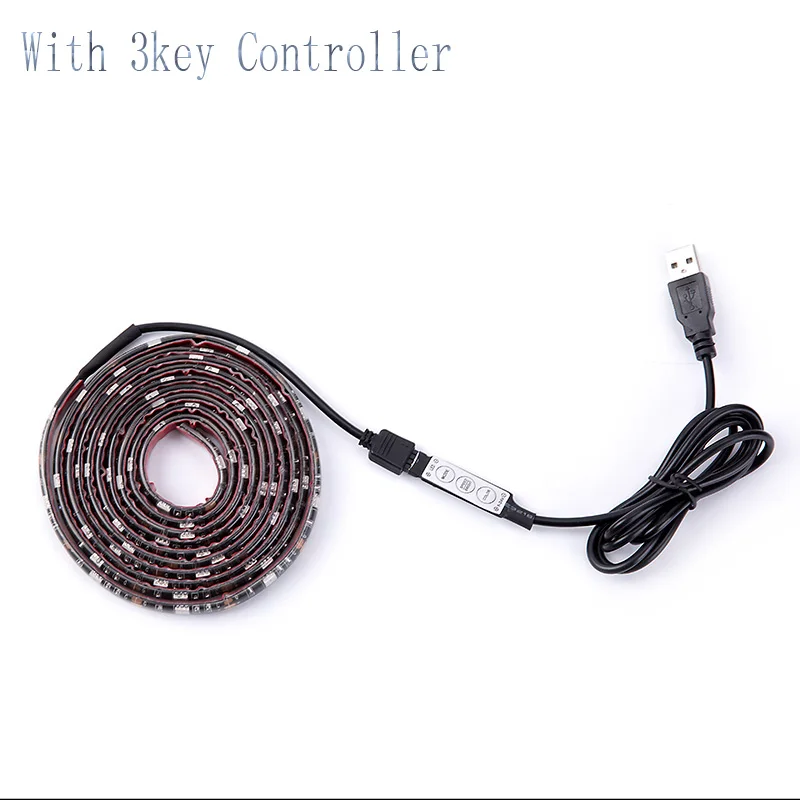 DC 5 V Светодиодный светильник SMD 5050 RGB для ТВ Подсветка, для детей от 1 года до 5 лет м 60 светодиодный s/M 5 V светодиодный светодиодные полосы света с IPad Mini 3 кнопки контроллера светодиодный s Подсветка ТВ