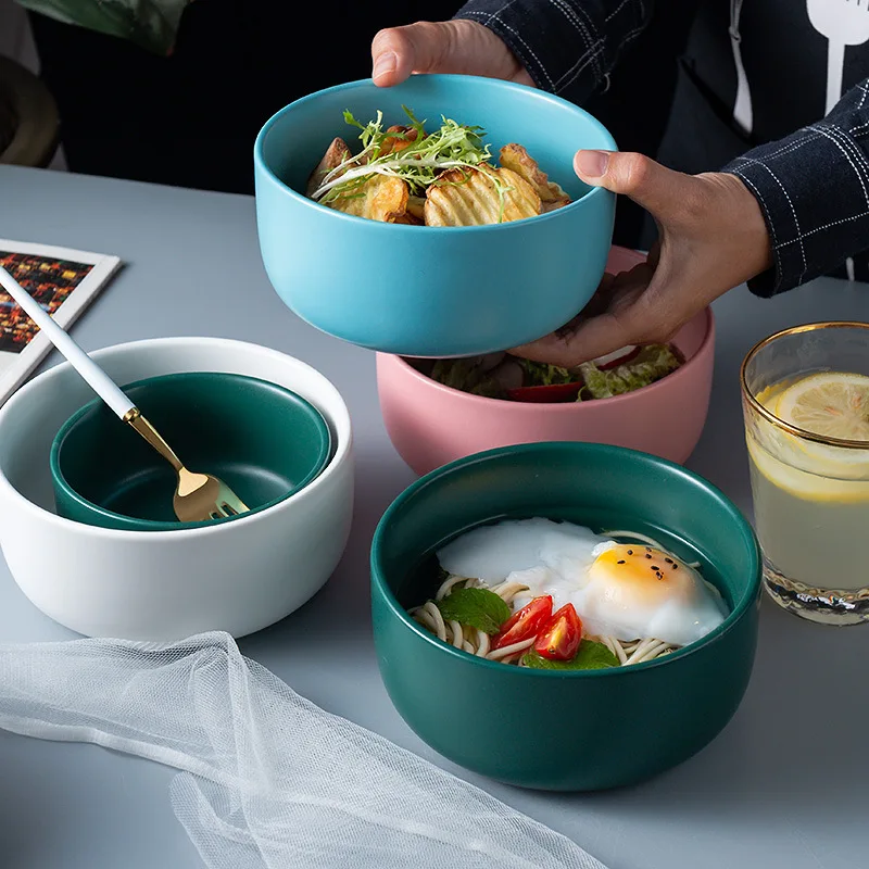 

4.5 inch 6 inch Nordic ceramic rice bowl household tableware salad bowl baking bowl dinner bowl soup bowl matte