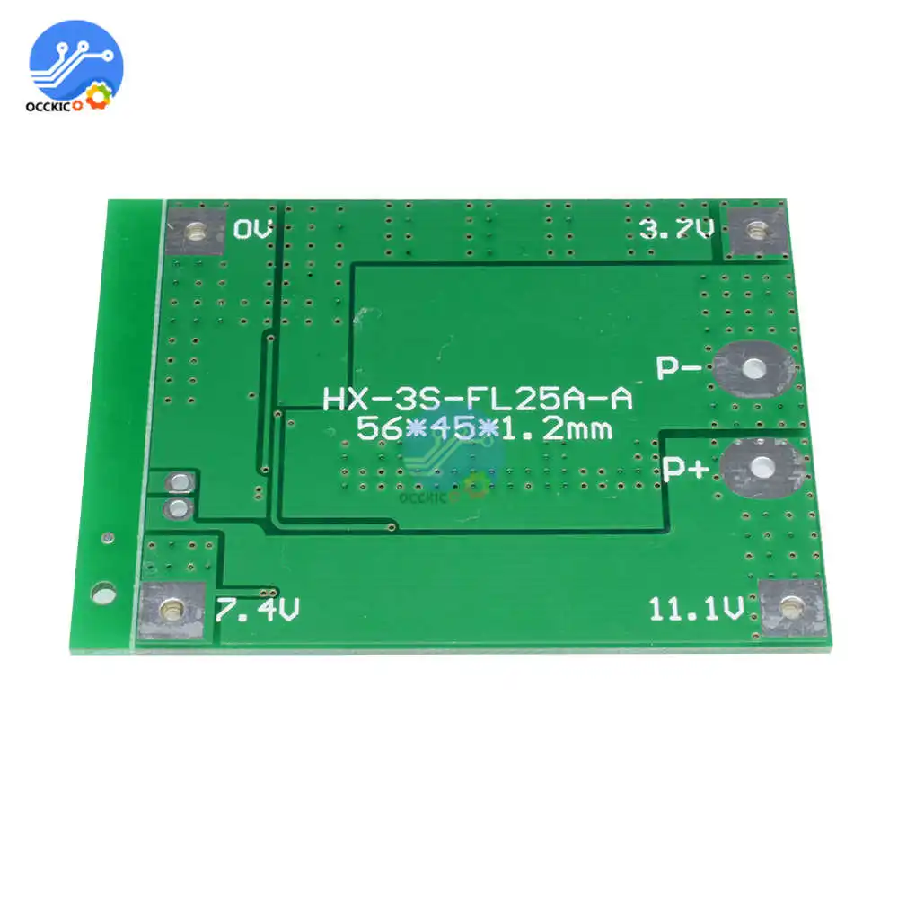 Защитная плата PCB 11 1 Для зарядки литий ионных батарей 3S 12 6 в 18650 25 А блок питания