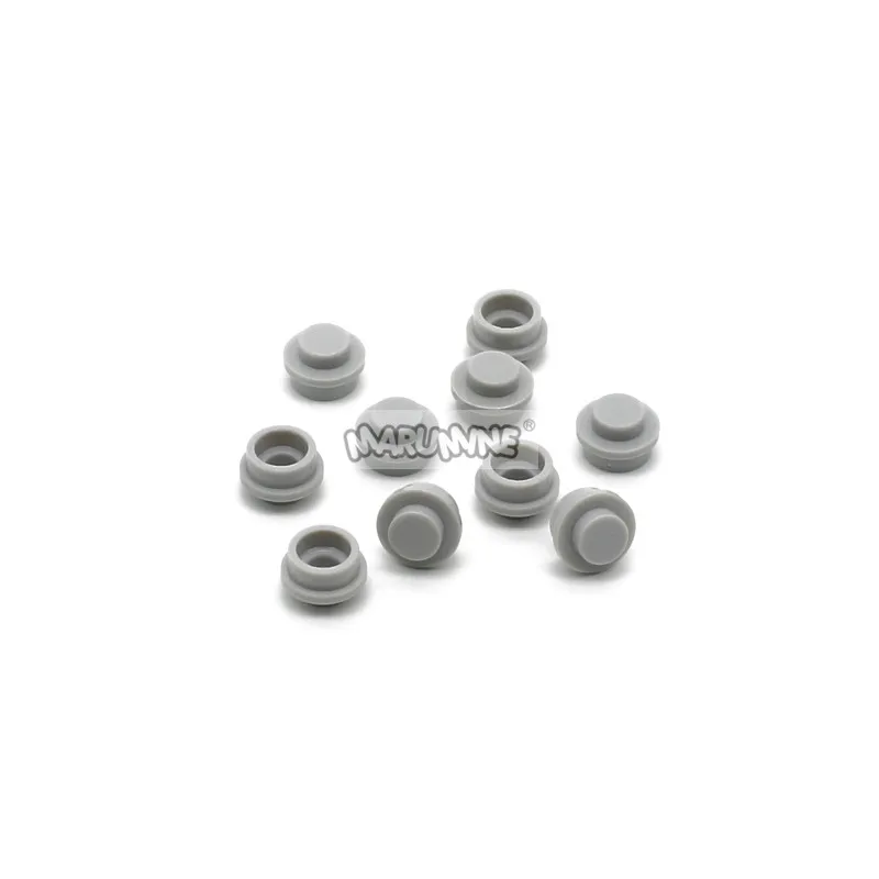 Серый Marumine 1000 шт. 1x1 круглые кирпичи-пластины с прямым краем строительные блоки совместимы с 4073 6141 30057 сборки частиц кирпича - Цвет: Серый
