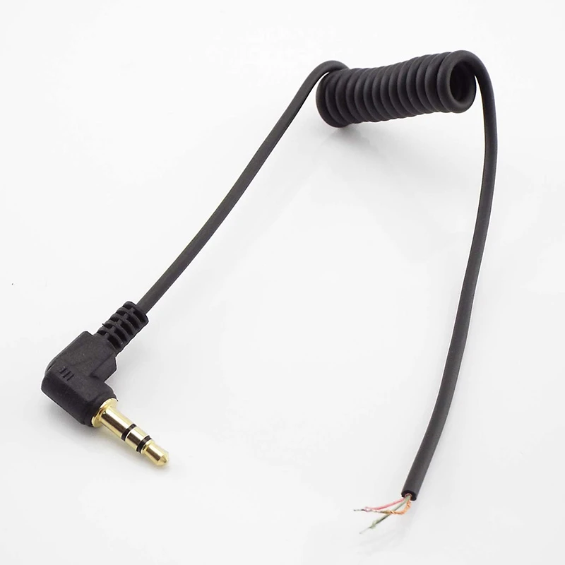 Cable Audio con conector macho de 3 polos de 3,5mm, Cable de reparación de mantenimiento de auriculares con resorte de bricolaje, de ángulo - AliExpress