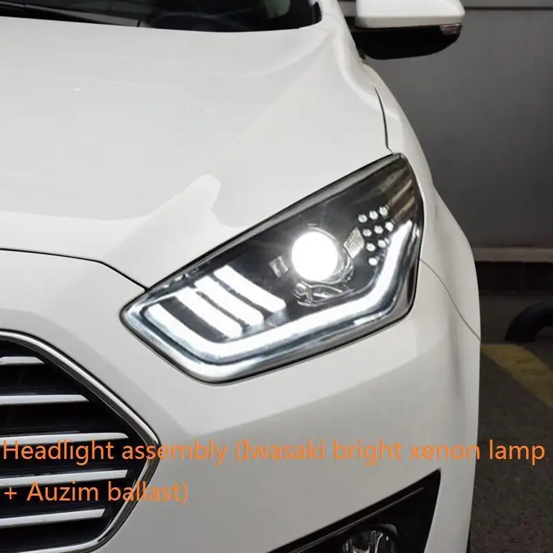 MODEL B Дневные ходовые Drl светодиодные наружные части Аксессуары для укладки фары передние противотуманные Автомобильные фары в сборе 15 16 17 для Ford Escort - Цвет: MODEL B