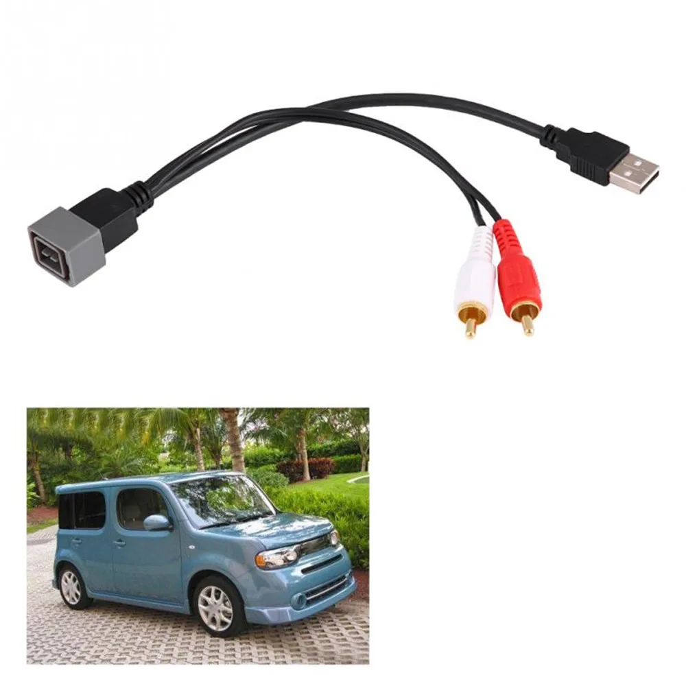 

For Nissan Cube Juke Versa Audio Video USB RCA Adapter Cable Adapters Sockets Car Usb Port Car Accessories automovil araba