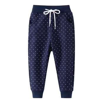 

2020 Spring Fall baby boys girls trousers cotton polka dits cartoon Sweat pants children's kids school pants boy girl clothes