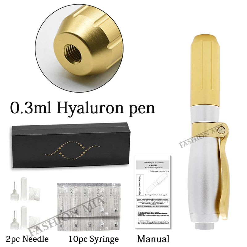 0.3 white pen kit Гиалуроновая ручка для обучения мезотерапии пистолет без иглы инъекции гиалуроновой кислоты ручка для против морщин кожи губ наполнитель кислоты инжектор - Номер модели: 0.3 white pen kit
