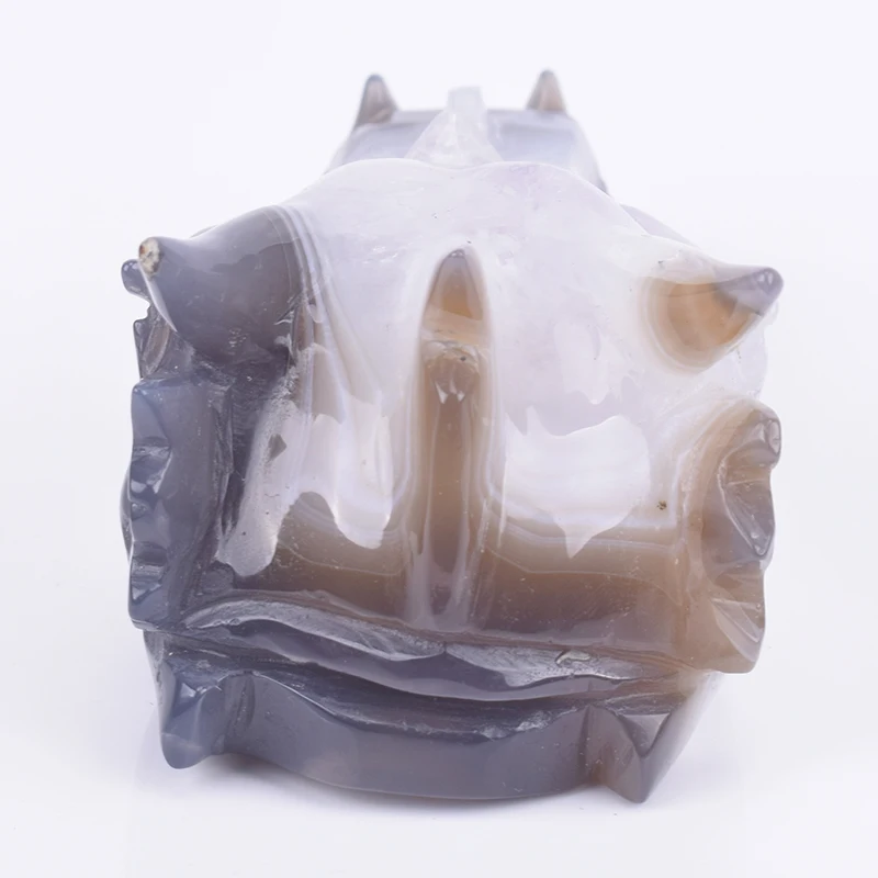 4,8 ''Geode бисер из драгоценного камня череп дракона фигурки натуральный кварцевый камень ремесла целебное Мини Череп антикварное украшение для дома