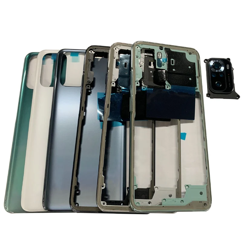 Capa de Bateria Original Porta Traseira Habitação para Xiaomi Redmi Nota 10s Capa Traseira com Quadro Médio Câmera Substituição do Quadro 9 Computers & Electronics