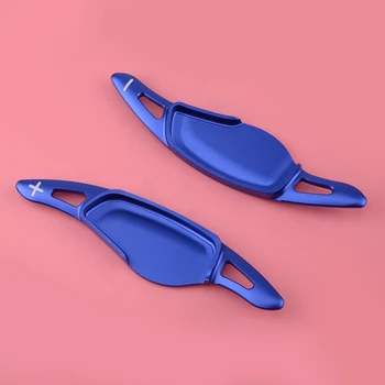 

CITALL Aluminum Alloy 2pcs Blue Steering Wheel Shift Paddle Shifter Extension Fit For BMW X3 X4 X5 M5 Z4 5 7 Series 2019