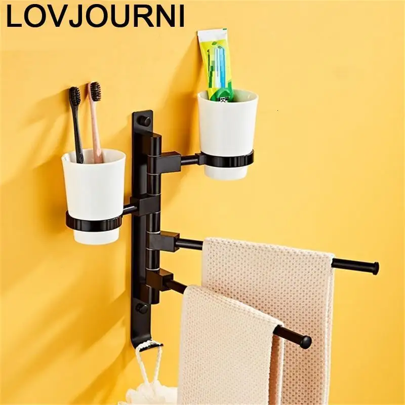

Lazienka Meuble Prateleira Floating Estanteria Estante Badkamer Salle De Bain Wall Rotatable Banheiro Towel Rack Bathroom Shelf