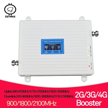 

ZQTMAX 2g 3g 4g repeater Tri Band cellular signal booster 900 1800 2100 GSM WCDMA UMTS LTE DCS 1800 telephone cellular amplifier