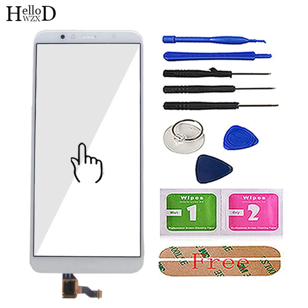 White With Tools Сенсорный экран для huawei Y6 /Y6 Prime сенсорный экран дигитайзер панель объектив сенсор Переднее стекло Ремонт Инструменты клей - Цвет: White With Tools
