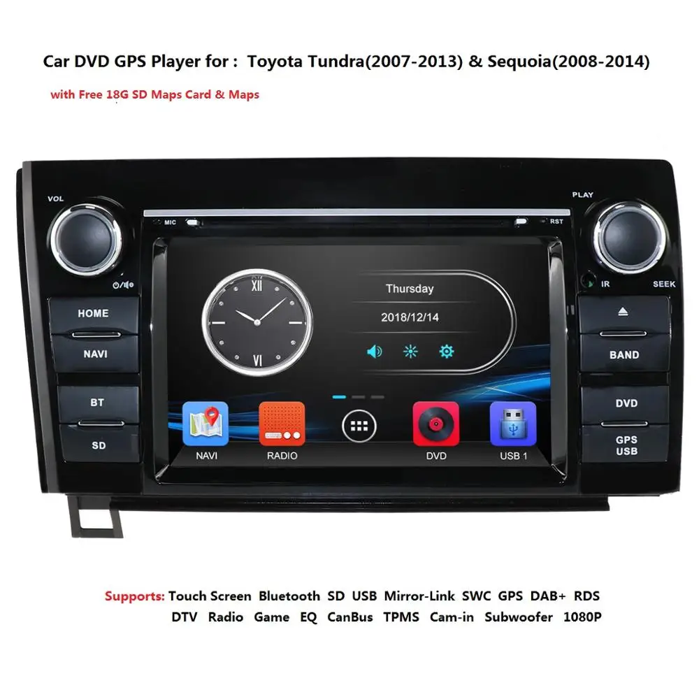 Автомобильный dvd-плеер с двумя цифровыми входами Сенсорный экран для Toyota Tundra 2007 2008 2009 2010 2011 2012 2013 авто навигации SWC GPS DAB