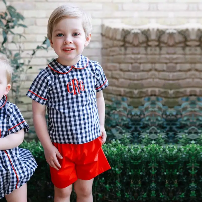 

2020 Summer New Spanish Boys Girl Sets T-shirts+Shorts Suit Cotton Sets Toddler Casual Single-breasted Modis Kids Clothing Y2882