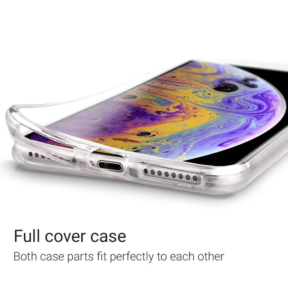 С покрытием из термополиуретана мягкий чехол для нового iPhone 11 11Pro 11Promax XR X XS Max XS для iPhone 5S 5 SE 6S 6 8 7 Plus двухсторонний чехол для телефона