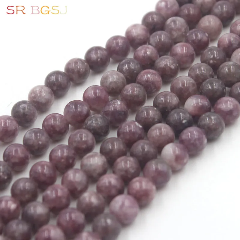 Free Shipping 6 8 10mm Wholesale Natural Gems Stone Round Jewelry DIY Pink Lepidolite Beads Strand 15&quot| |