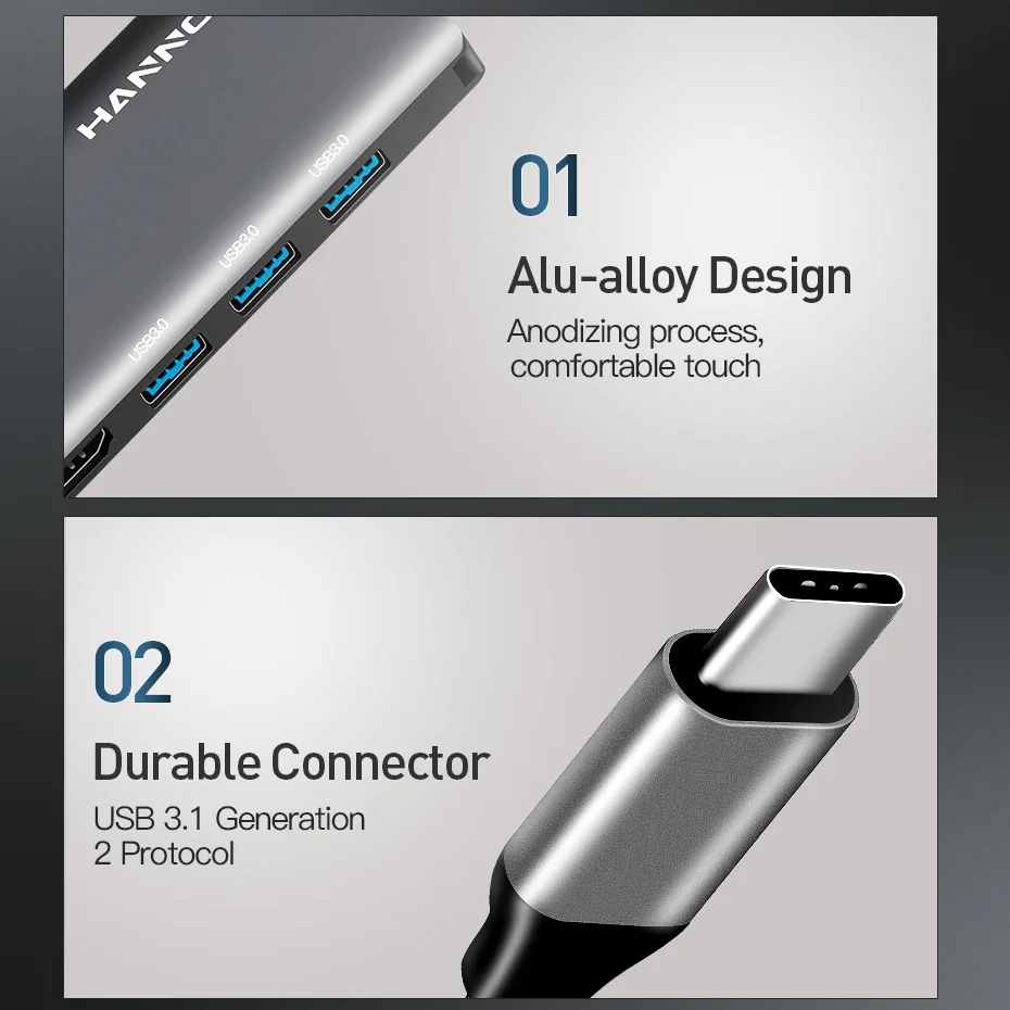 Док станция Hannord для MacBook Pro USB 3 0 HDMI RJ45|USB-хабы| |