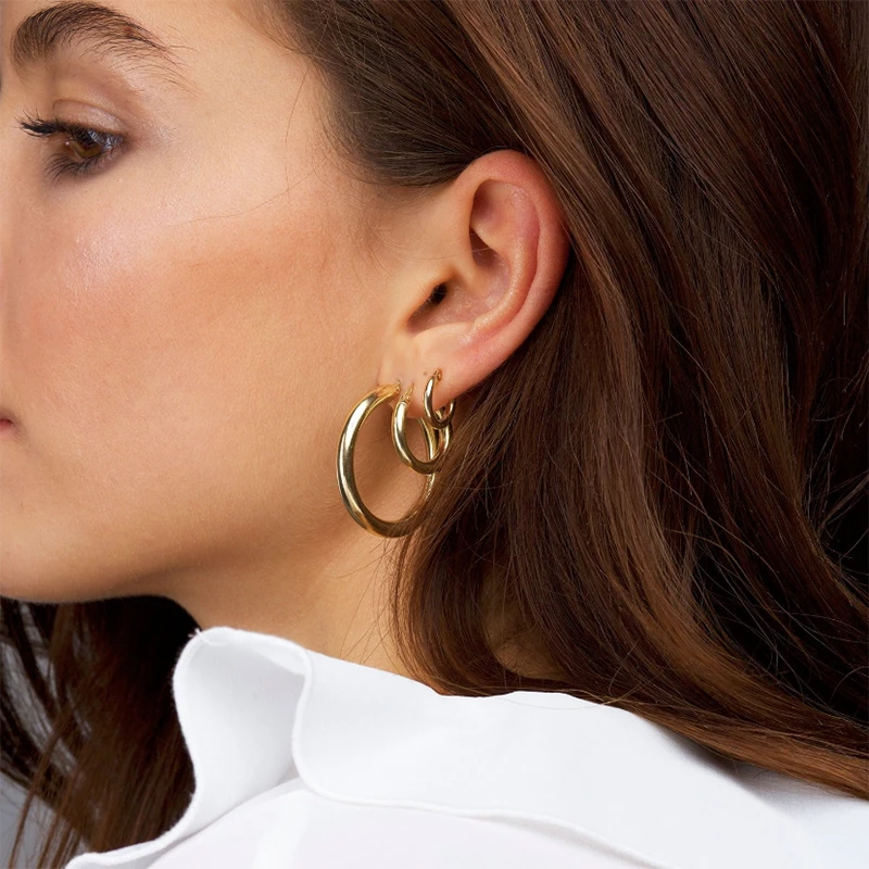 14K Gold Filled Hoop Earrings Modern Jewelry Minimalism Boho Brincos Gift Vintage Pendientes Oorbellen Earrings For Women 6
