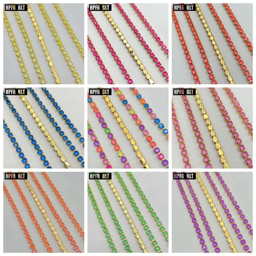 

1Meter/lot Sewing Crystal Fluorescent AB Rhinestone Chain SS6-12 Bronze Base Claw Gule on Rhinestone Trim DIY Beauty Accessories