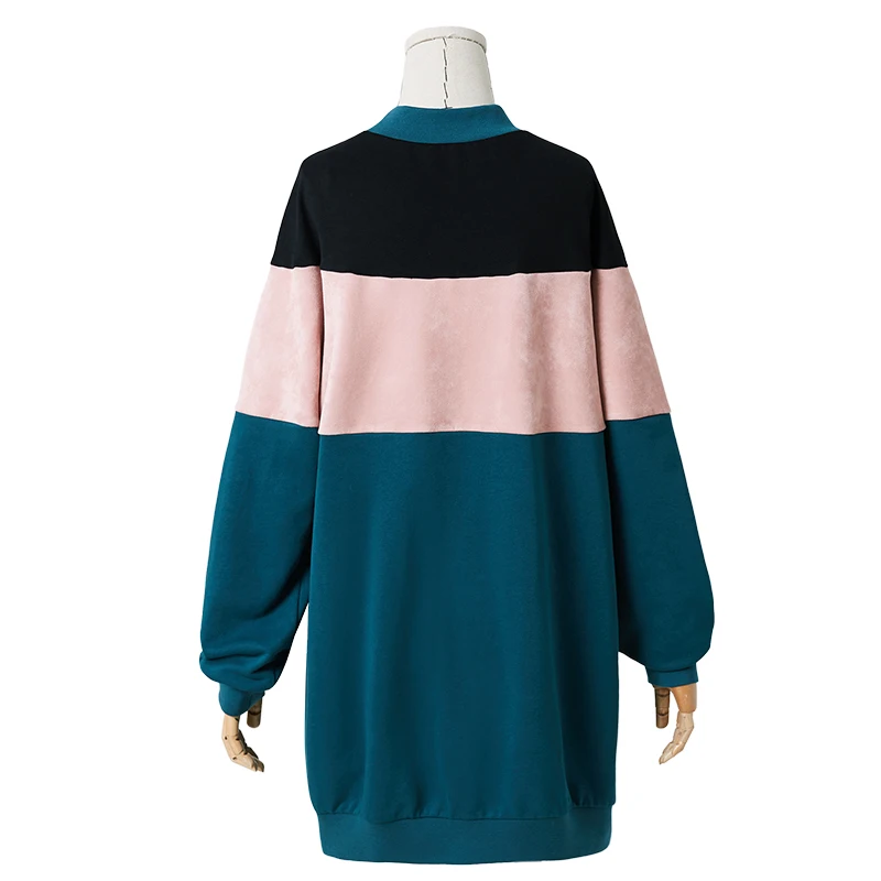 ARTKA 2019 Autumn Winter New Women Sweatshirt Fashion Color Collision Print Sweatshirts Long O-Neck Pullover Sweatshirt VA15199Q