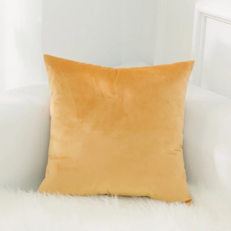 Nordic Style Velvet Pillowcase Simple Solid Throw Cushion Covers Square Pillow Cover for Bedroom Sofa Living Room Decoration - Цвет: 08