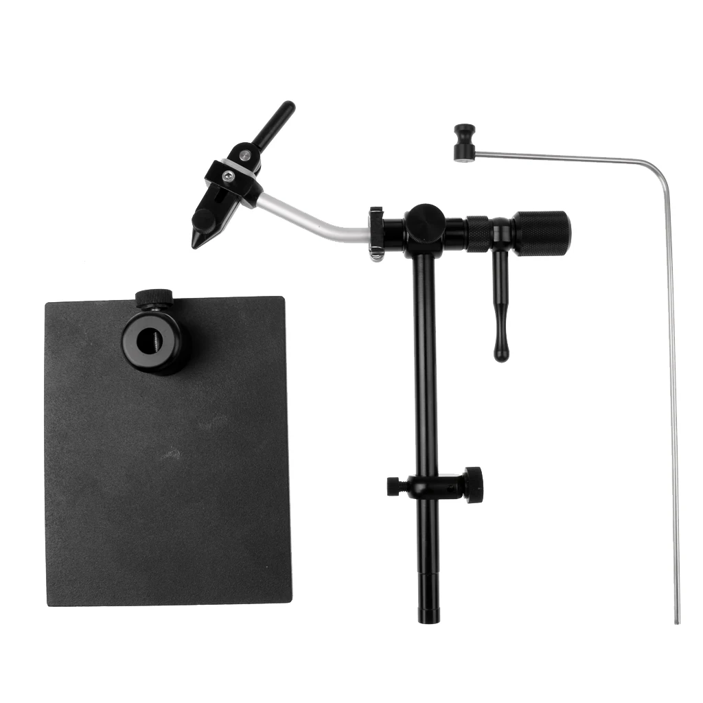 Rotary Fly Tying Vise Machined Alloy Travel Vise With Base Fishing Tool Set Traveler Fly Fishing Tackle Kit