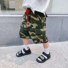 Tong zhong ku/камуфляжные шорты для мальчиков г. Новые стильные детские шорты модные летние штаны для маленьких детей модные тонкие мужские шорты