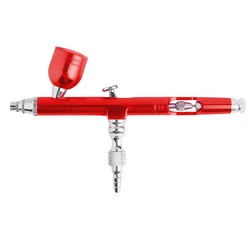 Aerógrafo dupla ação, ferramenta para decoração de unhas e manicure, com chave, canudo, 0.3mm