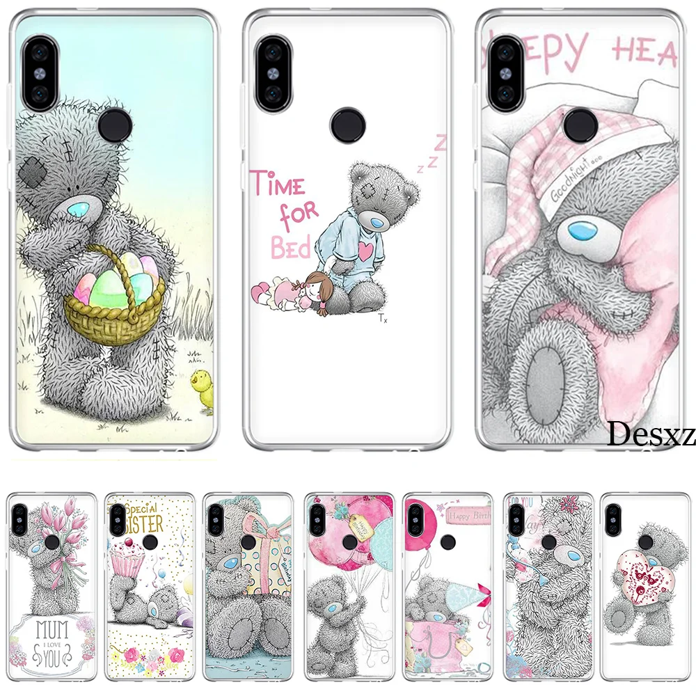 Case Lovely Teddy Bear For Xiaomi Redmi Mi 8 SE Note 5 5A 6 6X Pro MIX 2S A2 Lite Plus 4X 4A S2 F1 7 GO |