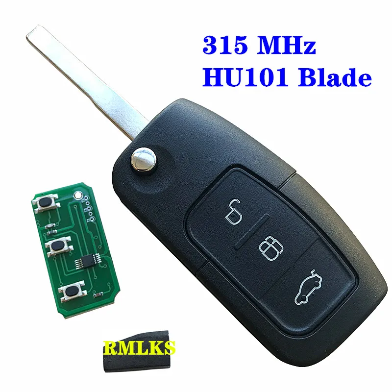 3 Button Remote Key 433MHz With Chip 4D63 For Focus Max Galaxy Mondeo EC