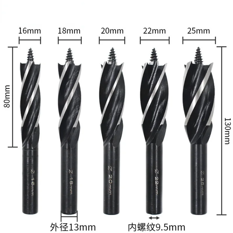 Woodworking support drill three-piece electric wrench wind batch hex shank hole opener four-slot four-blade woodworking drill free shipping three blade woodworking drill bit hole cutter milling cutter woodworking alloy drill ​perforated hinge opener