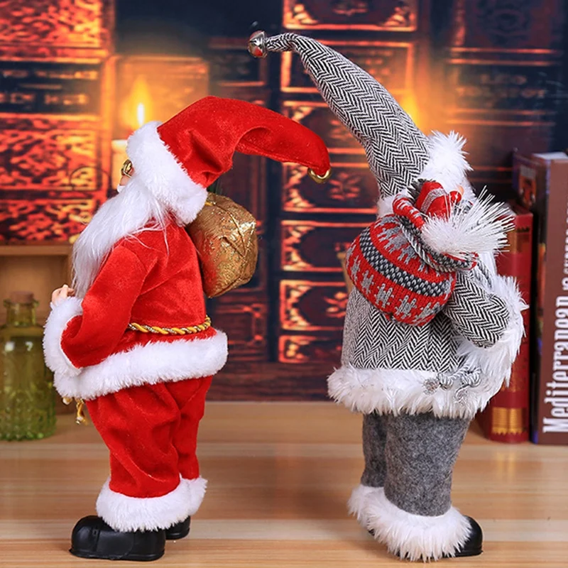 Christmas Decorations New Year Red Cap Christmas Ornament Santa Claus Doll Simulation Of the Elderly Ornaments Toys Gift