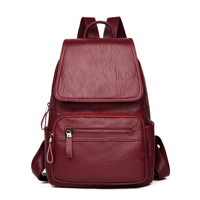 

Women's Backpack 2018 New Style Korean Version of the Cover Type Casual Large-Volume Fashion Hot Mom ruan pi bao Bag Backpack