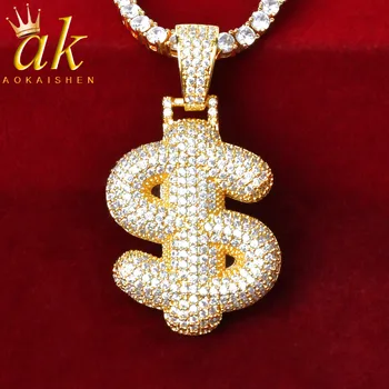 

Dollar Symbol Pendants & Necklaces for Women Tennis Chain Charm Hip Hop Jewelry