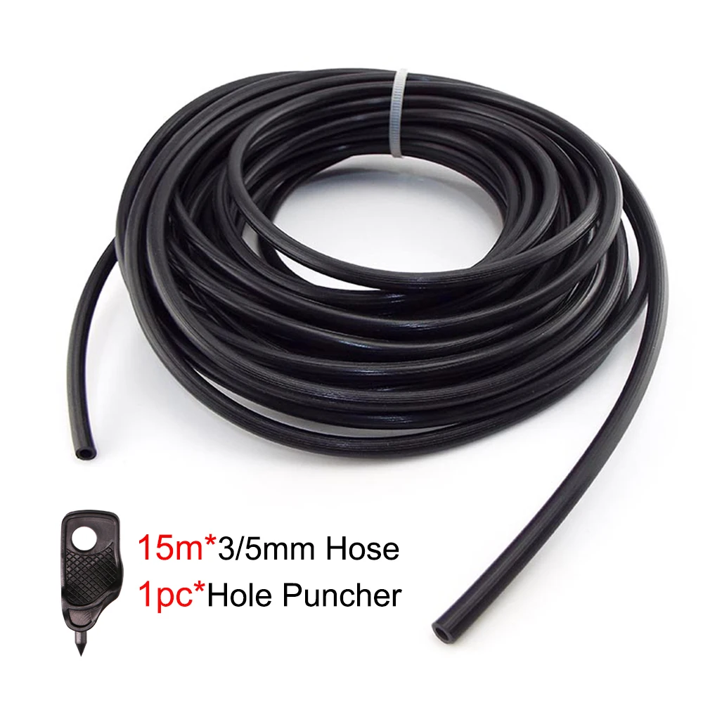 15M Garden Watering 3/5mm Hose Irrigation Pipe 1/8&#39&#39 Tubing 4mm Puncher Plant Flower Drip Dripper Sprinkler Tube Gardenhouse | Дом и