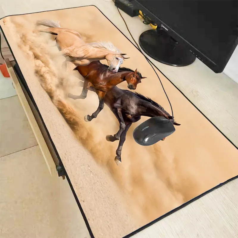XGZ Animal Horse Large Size Gaming Waterproof Mouse Pad PC Computer Gamer Mousepad Desk Mat Locking