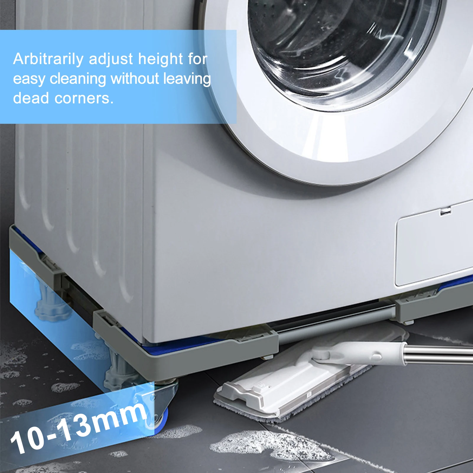 Fridge Stand Mobile Base With 4 Lock Wheels Washing Machine Stand Movable Refrigerator Floor Trolley Adjustable Base