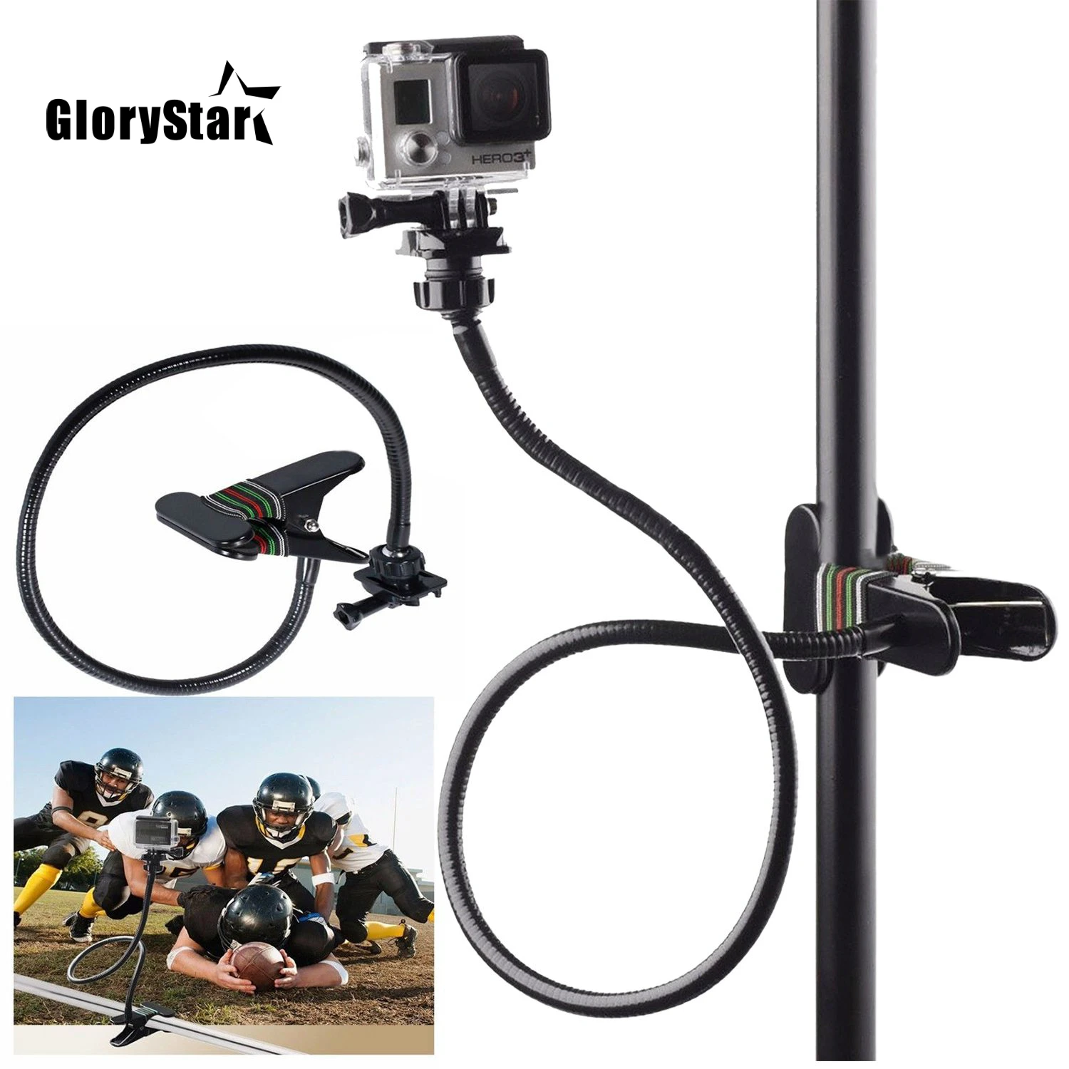 

Регулируемые Челюсти Гибкий зажим Крепление 13,4 дюйма гусиная шея расширение для GoPro Hero 9/8/7/6/5/4/2/Session DJI OSMO Action Xiaomi Yi