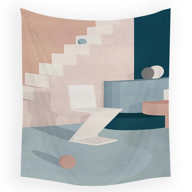 

Morandi Geometric Architecture Tapestry Wall Hanging Aesthetic Hippie Tapestries Beach Towel Shawl Throw Sheet Home Room Decor