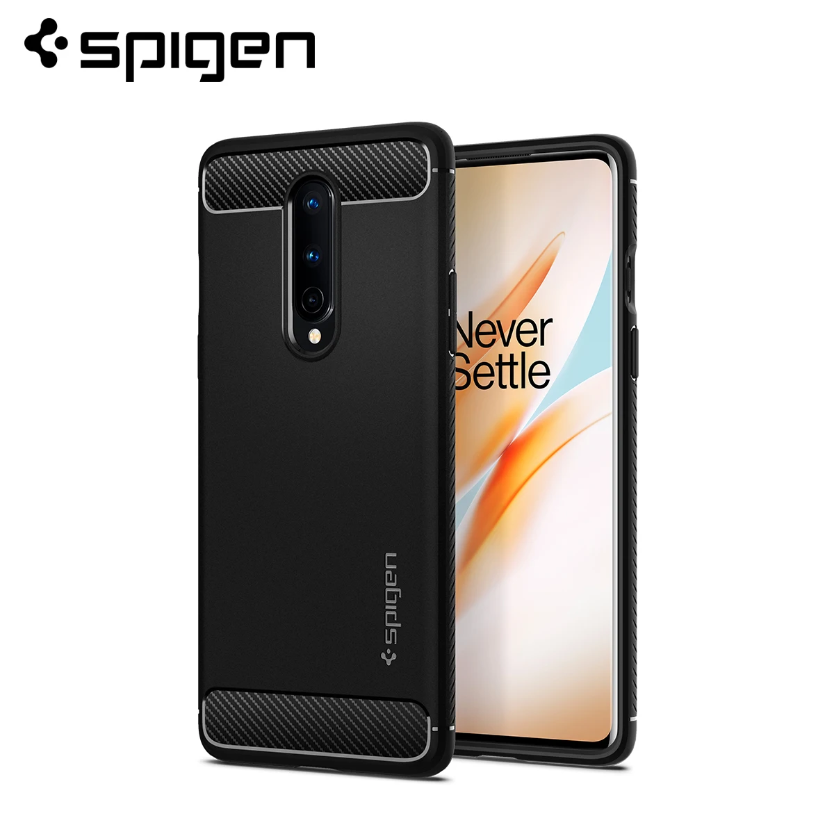 Прочный чехол Spigen OnePlus 8 матовый черный Противоскользящий для телефона с защитой